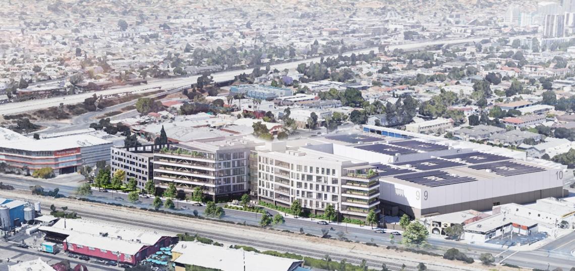 Renderings revealed East End Studios development at 5426 San Fernando